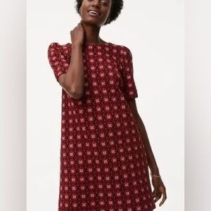 Loft Floral Jacquard Shift Dress